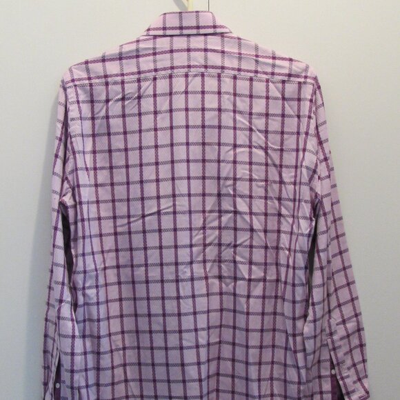 Robert Graham Shirt Purple Checks Diamond Shell Flip Cuffs Medium Never Worn EUC - Picture 3 of 13